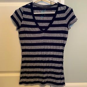 Stripped V-Neck